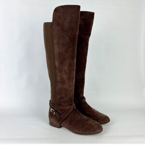 ANTONIO MELANI Chocolate Brown Suede Over the Knee Boots